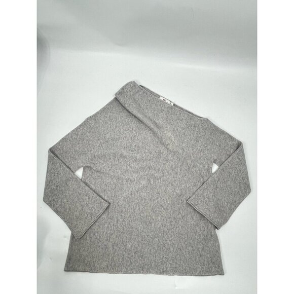 Vineyard Vines Gray Cashmere One Shoulder Sweater Sz L NWT - Picture 2 of 7
